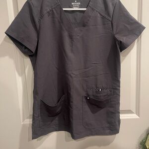 Beyond Scrubs Pewter Colored Scrub Top